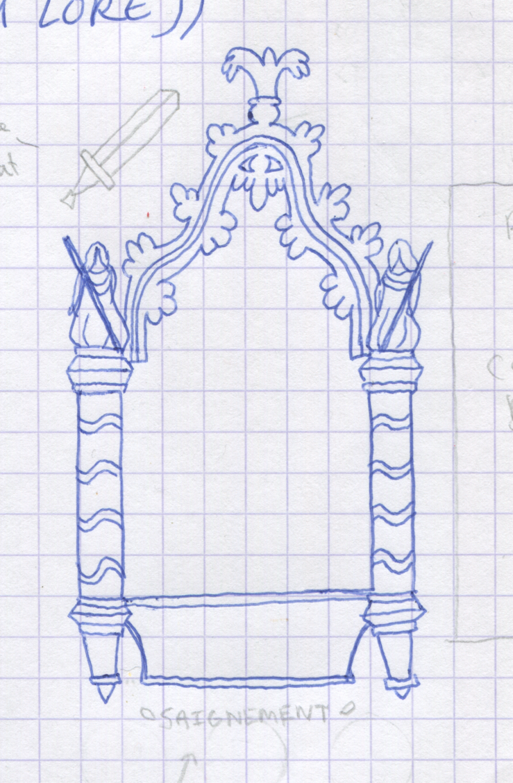 croquis d'une fenêtre médieval